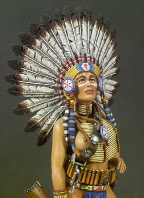Sioux Indian Girl in War Bonnet