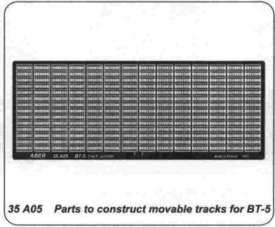 Parts to construct moveable tracks for BT-5