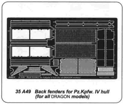 Back Fenders for PzKpfw IV hul l
