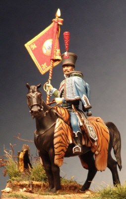 Mounted Spanish hussar Standard Bearer 1808