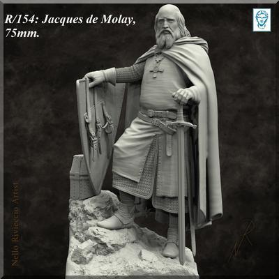 JACQUES DE MOLAY, Grand Master of Templars (resin)
