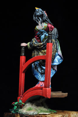 Courtesan Koi at Katsoura's Garden, after Ukiyo-e style, XIX Century.