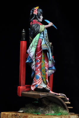 Courtesan Koi at Katsoura's Garden, after Ukiyo-e style, XIX Century.