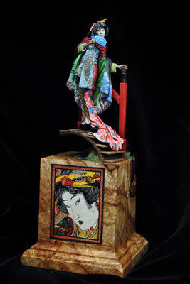 Courtesan Koi at Katsoura's Garden, after Ukiyo-e style, XIX Century.