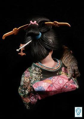 Cat and Beauty, after Utagawa Kunisada