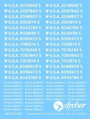 Vehicle Specific Registration Codes non stencil White
