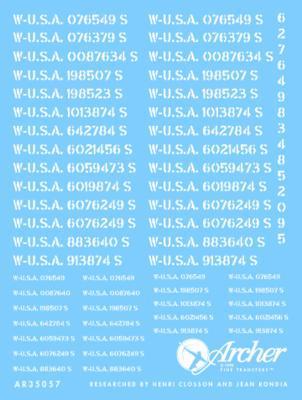 Vehicle Specific Registration Codes stencil style White