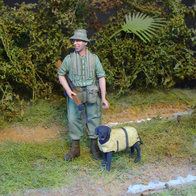Soldier w Mine Dog