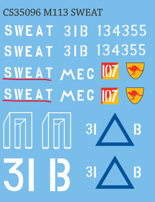Aust M113 Vietnam "Sweat" Decals