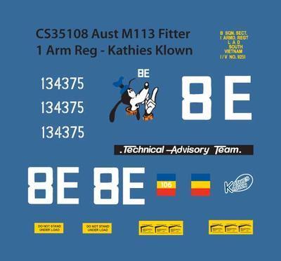 Aust M113 Fitter Kathies Klown Decals