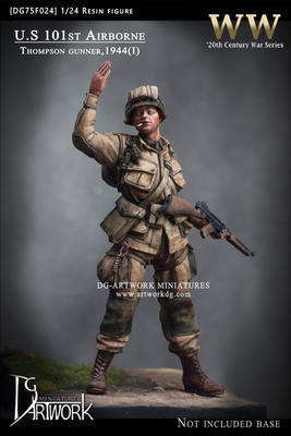 WW 20th century war, U.S 101st Thompson Gunner, 1944(I)