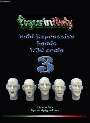 Bald Expressive Heads Set 3 (5 heads)