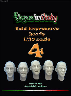 Bald Expressive Heads Set 4 (5 heads)