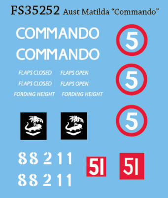 Aust Matilda Commando Decals