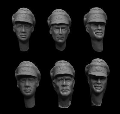 Wehrmacht Crushed Officer cap heads