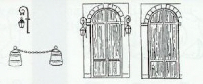 Solid Doors -2 sets of entrance doors with stone frames