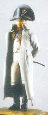 Napoleon on foot in overcoat