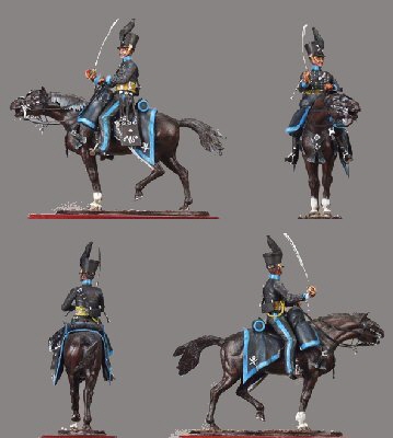 Mounted Brunswick Hussars 1813 Officer Soldier or Trumpeter