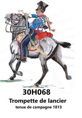Lancer's trumpet in campaign dress 1813  With resin head (covered chapska)