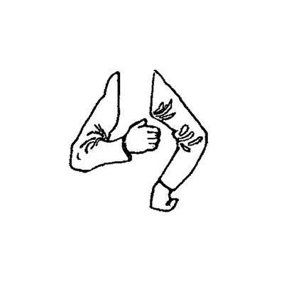 Arms - Right holding pipe, left behind back