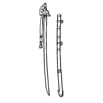 Swords  Muskets - Curved sabre shell design on guard