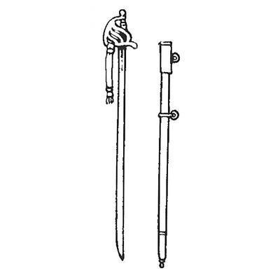 Swords  Muskets - Straight sabre with 4 branch hilt guard