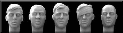 5 heads for 1:32/54mm figures