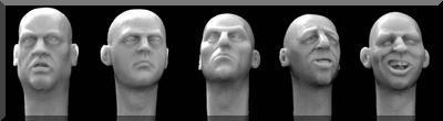 5 heads for 1:32/54mm figures