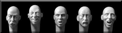 5 more heads for 1:32/54mm figures