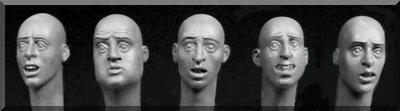 5 heads for 1:32/54mm figures (scared)