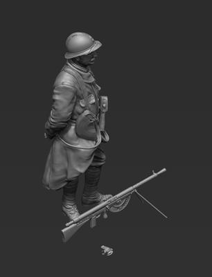 French Infantryman Chauchat MG Gunner, 62nd Regiment