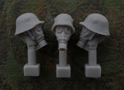 Head - M1916 Helmet - Cover - Gas Mask M17