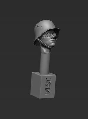 German Head - M1916 Helmet - Gas Mask Spectacles