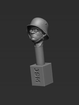 German Head - M1916 Helmet - Gas Mask Spectacles