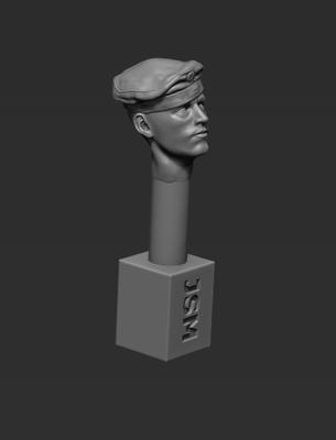 German Head - Field Cap with Cap Band - Sloped Right