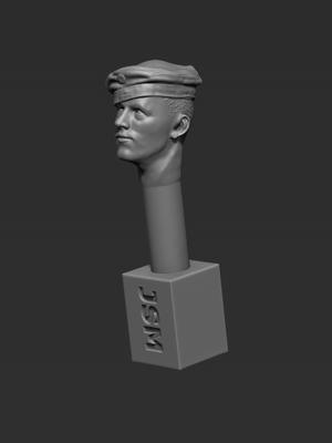 German Head - Field Cap with Cap Band - Sloped Right