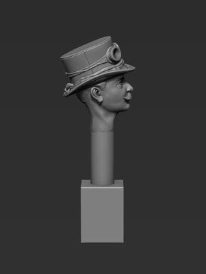 Head - Prussian Driver with Top Hat & Goggles (38MTH)