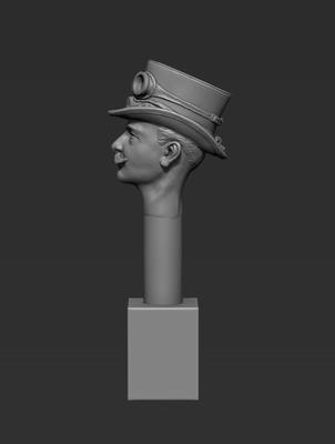 Head - Prussian Driver with Top Hat & Goggles (38MTH)
