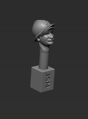 Head - Adrian Helmet with Kepi Underneath (A Head 34MCG)
