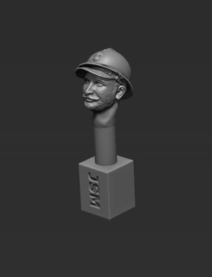Head - Adrian Helmet with Kepi Underneath (A Head 34MCG)
