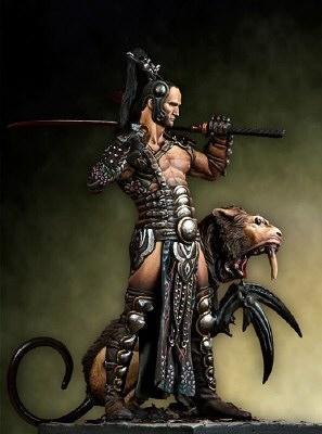 Twinblade (a 54mm warrior with animal from the Gehenna serie...)