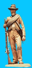 Confederate standing relaxed holding rifle