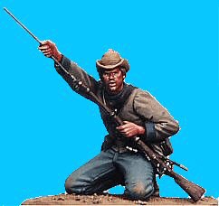 Confederate Infantry on Knees ramming musket